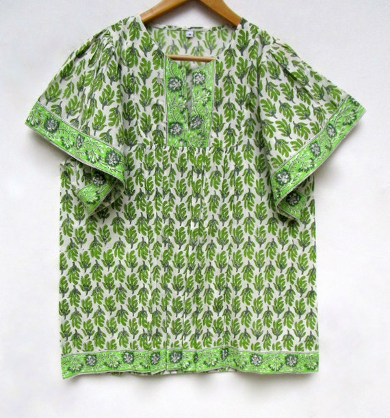Blusa de algodón estampada de bloque cactus - Etsy