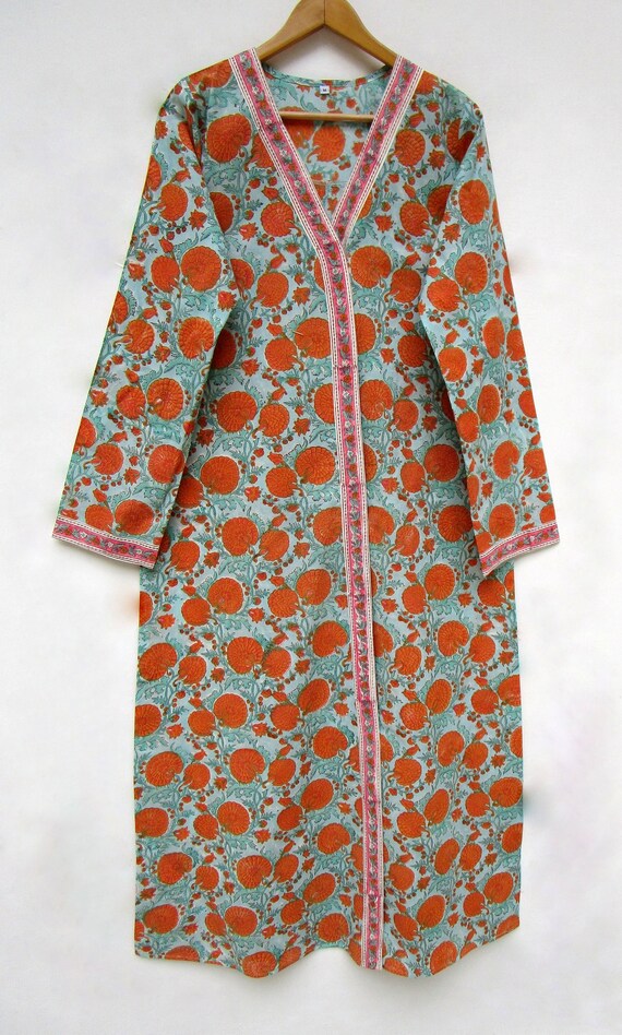 Batas estampadas estilo boho y hippie de verano para mujer batas etnicas con escote en v batas boho de manga larga Etsy Mexico