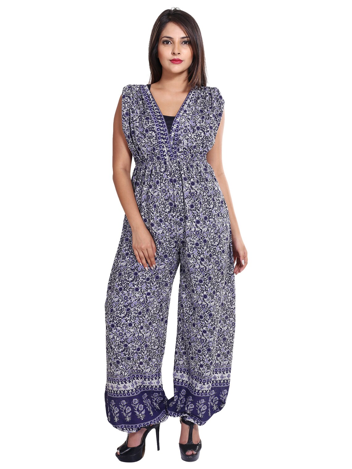 Gypsy Hippie style women's jumpsuit sleeveless cotton Etsy