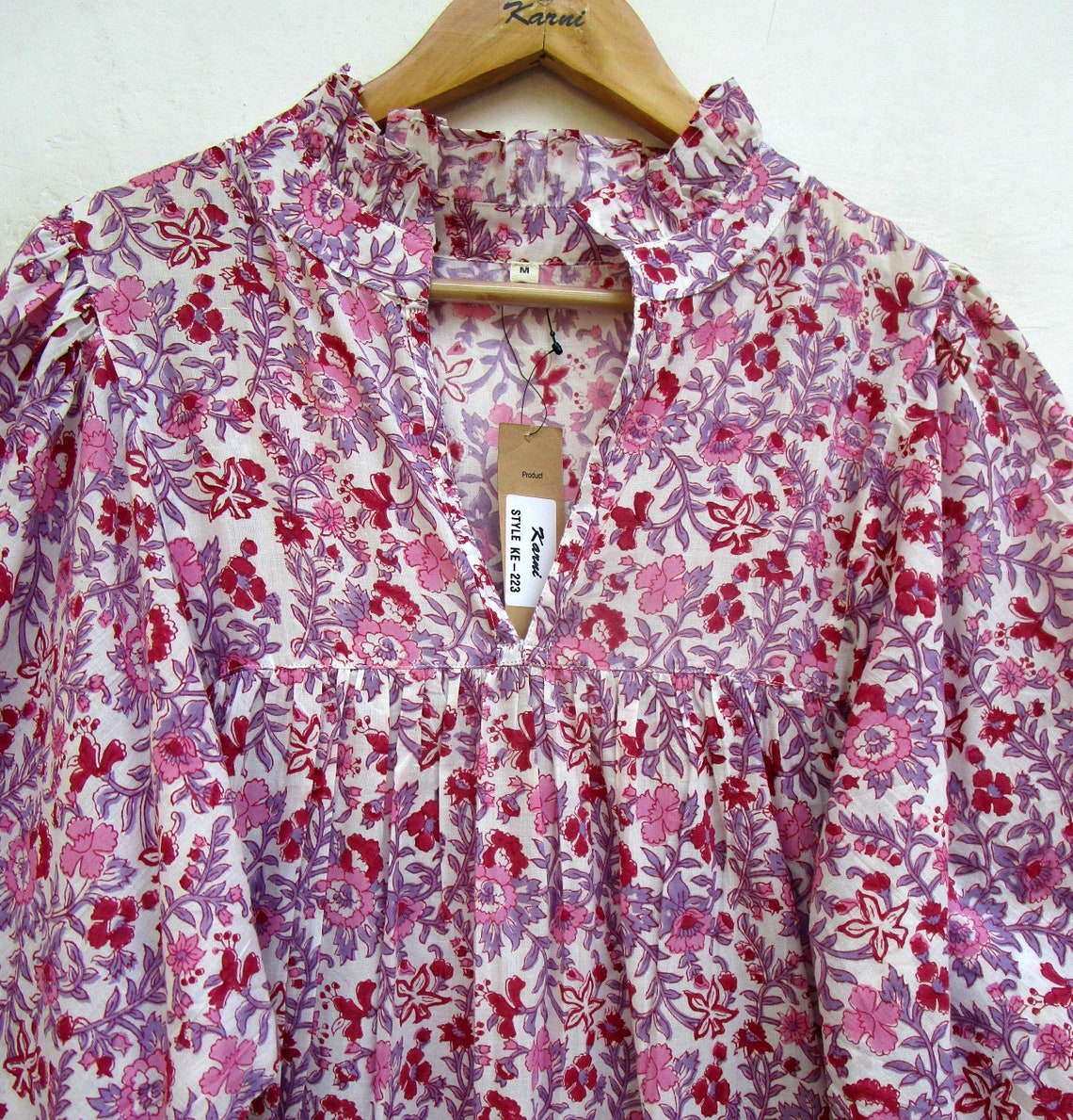 Mix Color Floral Printed Cotton Long Maxi Dress V Neckline - Etsy