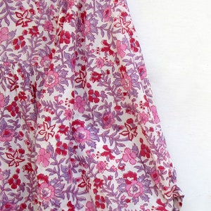 mix color floral printed cotton long maxi dress v neckline cotton maxi dress 3/4th sleeve with button maxi dress image 3