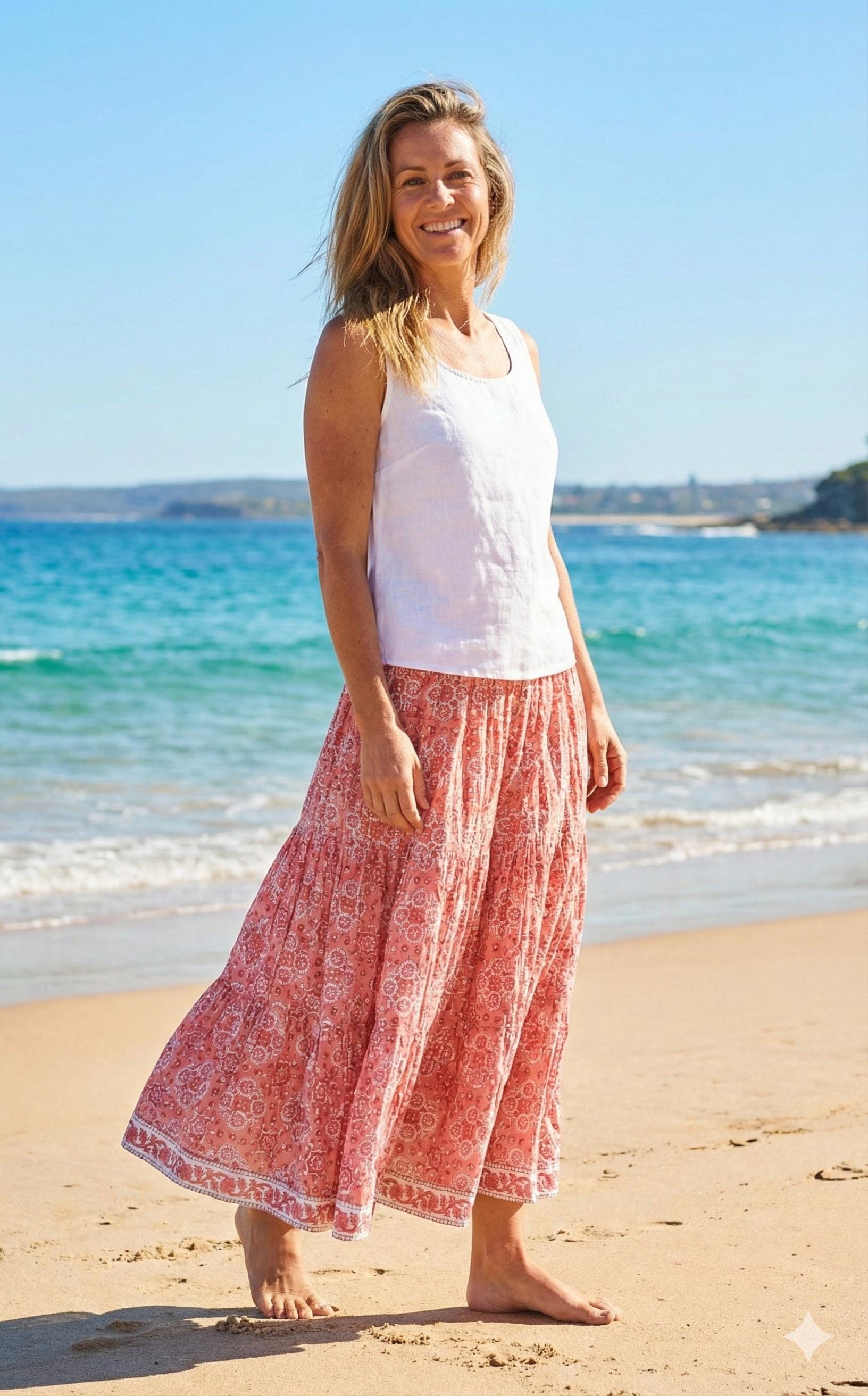 sorm'86 ero skirt エロスカート　Mサイズ　ソルム Pink Bohemian Type Womens Maxi Skirt- Broomstick Skirt With Floral