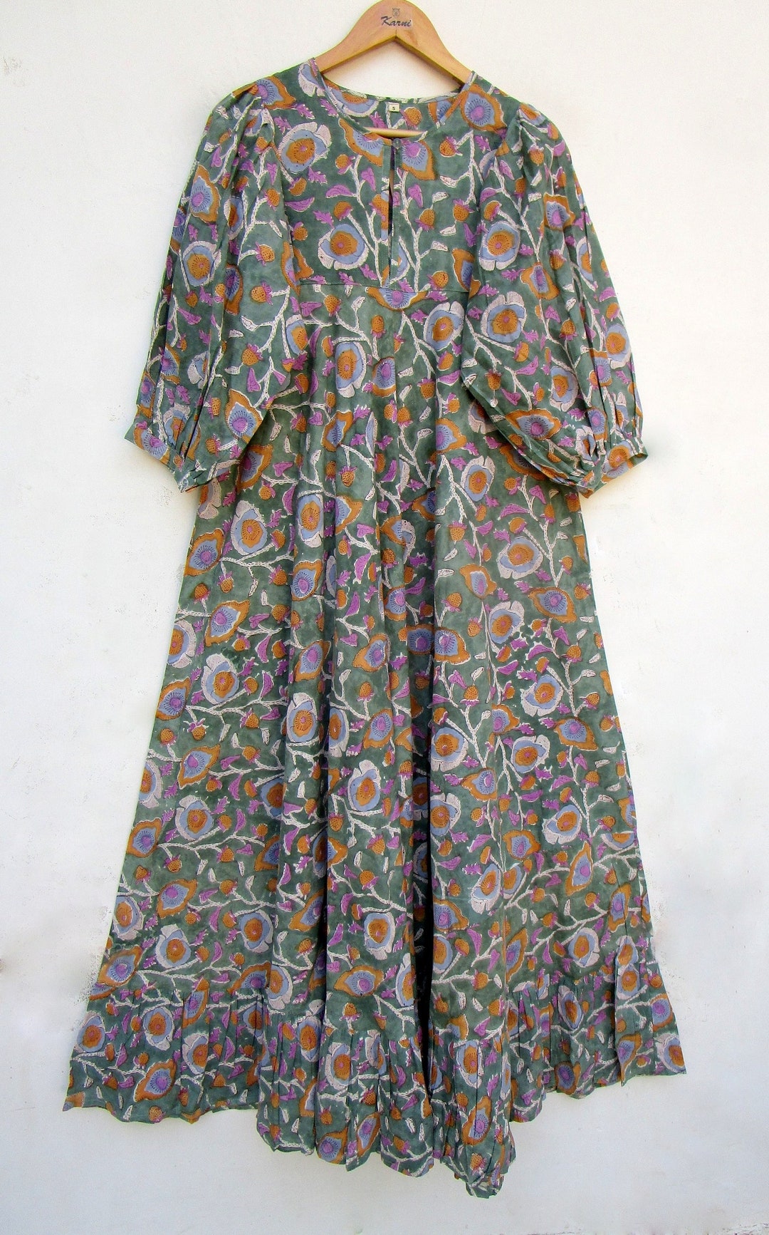 Long Sleeve Henley Maxi Dress