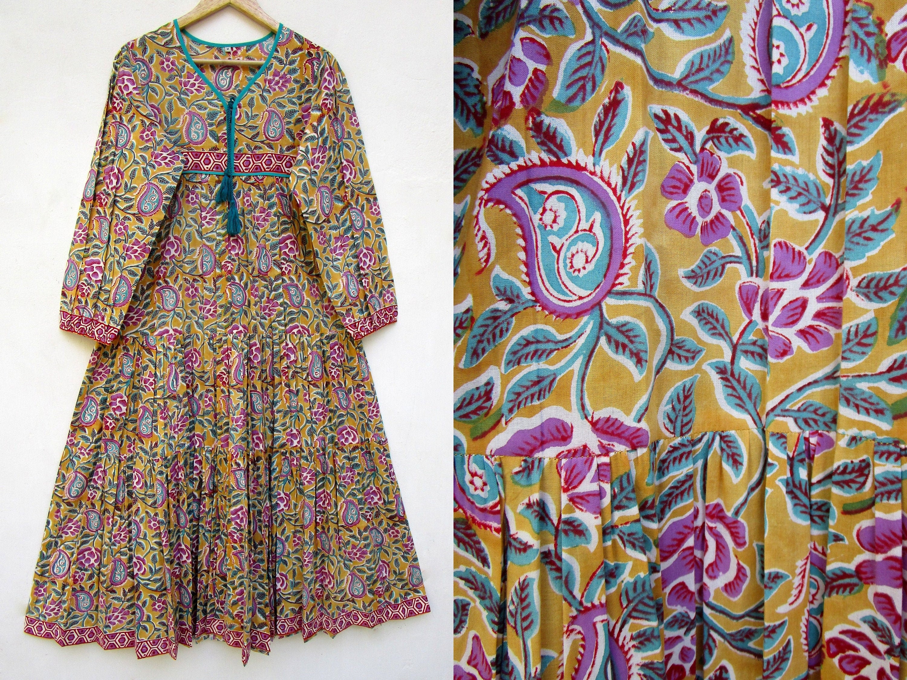Cotton Mango Color Paisley Print Women 
