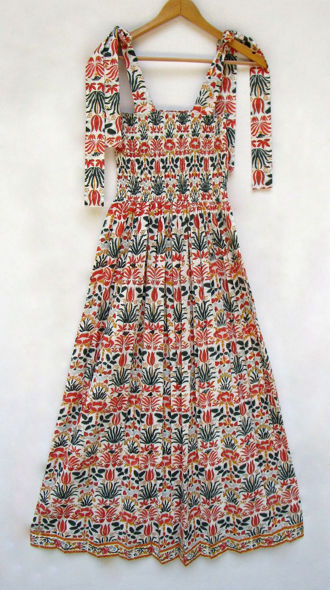Bohemian Floral Maxi Wrap Dress Women  Structured Waistband