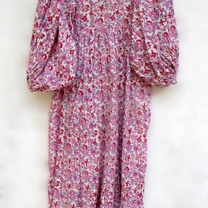 mix color floral printed cotton long maxi dress v neckline cotton maxi dress 3/4th sleeve with button maxi dress image 7