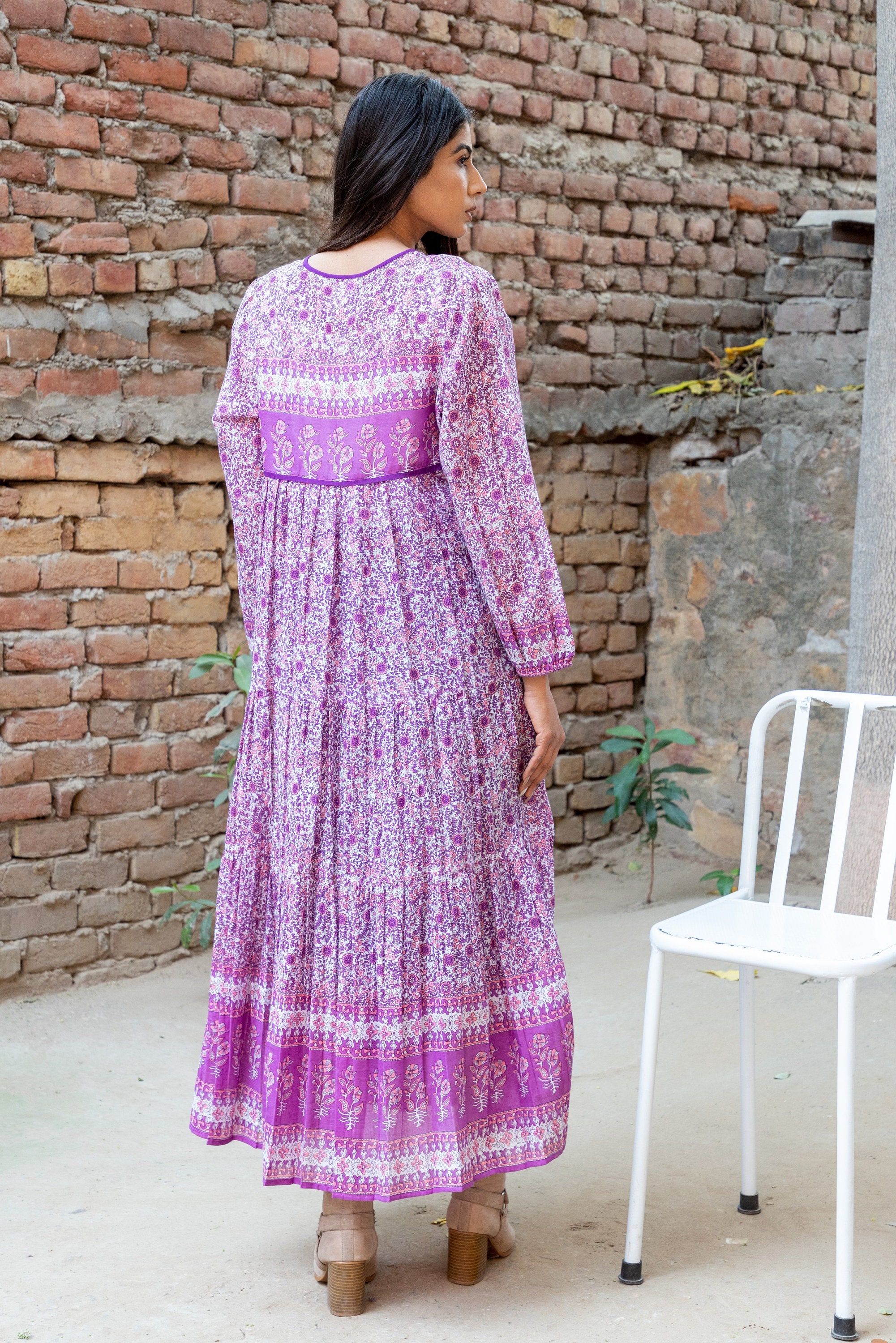 purple and pink maxi dress Bloom Strapless Maxi Dress - Purple Floral