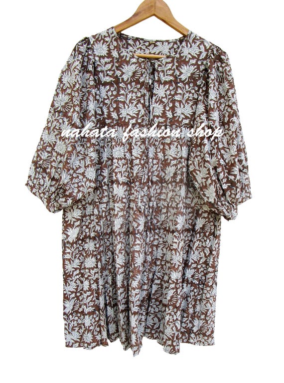 brown printed dress Tintin Mini Dress in Flower Garden Brown main image 1