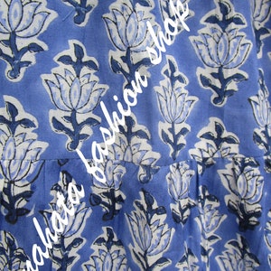 Robe longue d'été longue lotus bleu robe longue décolleté en V robe longue bohème à manches 3/4 image 4