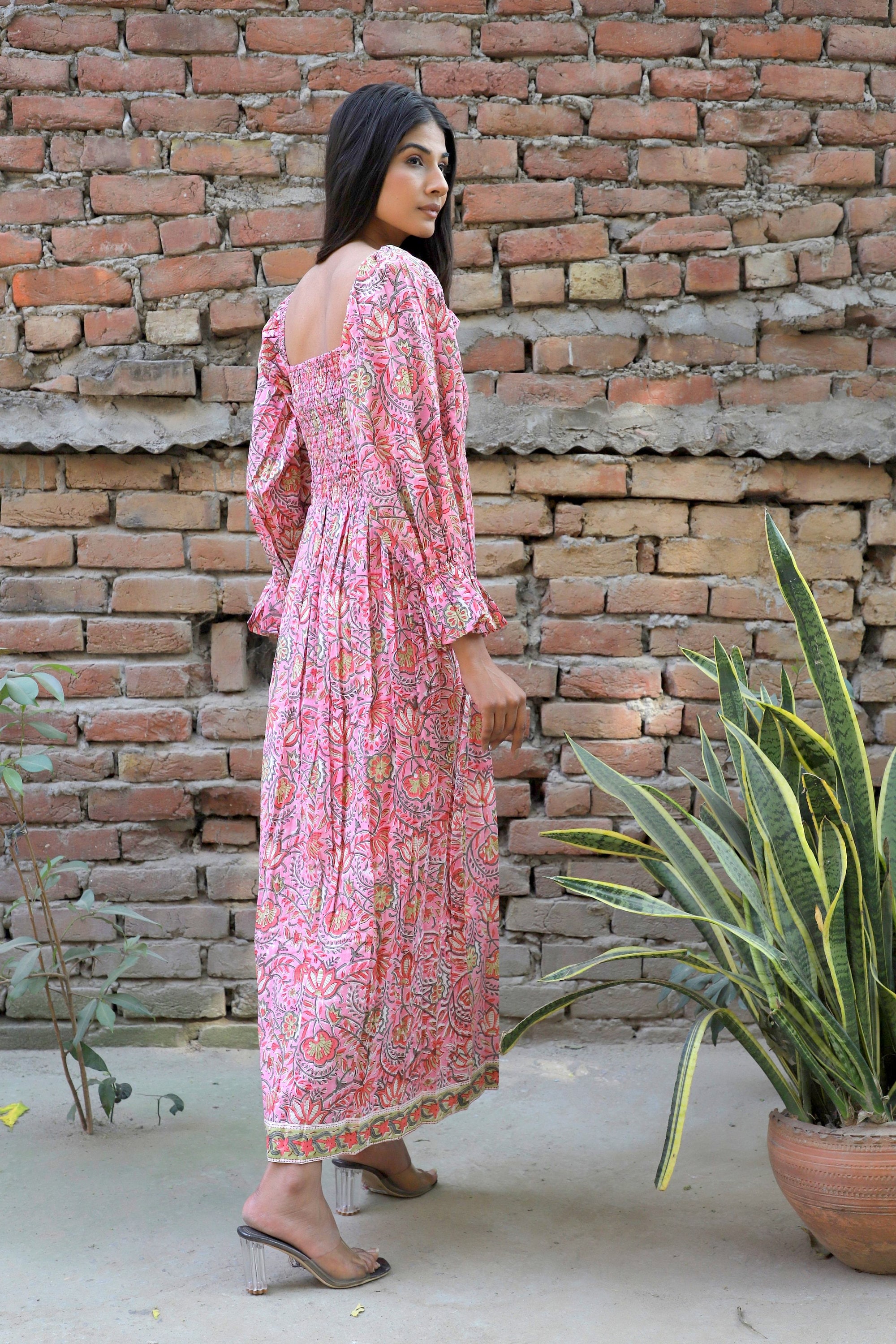 strapless open back dress A Line V Neck Backless Pink Floral Lace Prom Dresses, Pink 3D Flower L –  jbydress main image 0