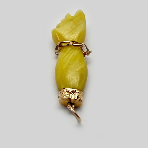 Vintage 9k Gold Resin Figa, Bakelite, 1950’s, Mot… - image 4