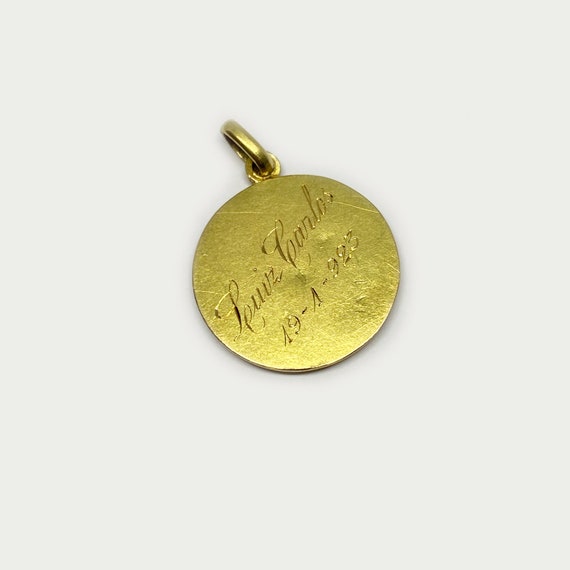 18k Gold Antique Religious Medal, 18k Gold Cathol… - image 3