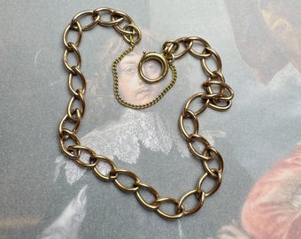 Vintage 9k Rose Gold Curb Link Bracelet - Midcentury Charm Chain