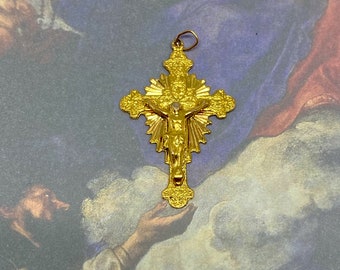 Antique 18k Victorian Cross, Precious Solid Gold Crucifix, 1800s, Continental Gold, 18 ct Gold Cross, Cross Pendant, Christ Cross Pendant