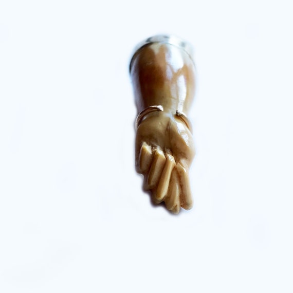 Antique 14K Gold Bone Figa, Victorian Hand Jewelr… - image 4
