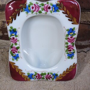 Vintage Limoges Miniature Picture Frame Hand Painted French Florals in Gold Trim