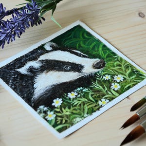 The Badger original oil painting on canvas