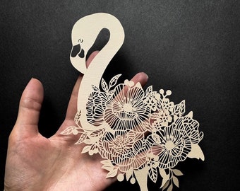 Plantilla de corte de papel de flamenco floral - Descarga digital