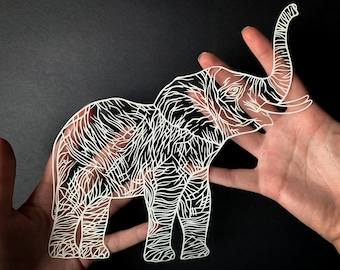 Elephant Papercut Template - Digital Download