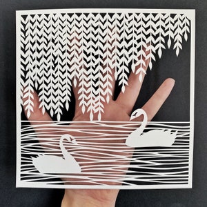 Swan Papercut Template