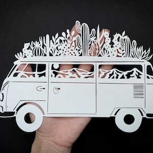 Plantilla Camper Papercut - Archivos PDF y SVG