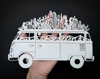 Plantilla Camper Papercut - Archivos PDF y SVG
