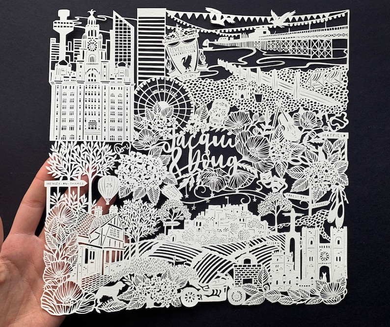 Bespoke Square Papercut Art Commission image 3