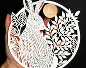 Hare - Rabbit Papercut Template - Etsy
