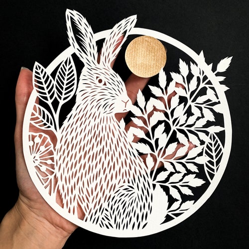 Hare - Rabbit Papercut Template - Etsy