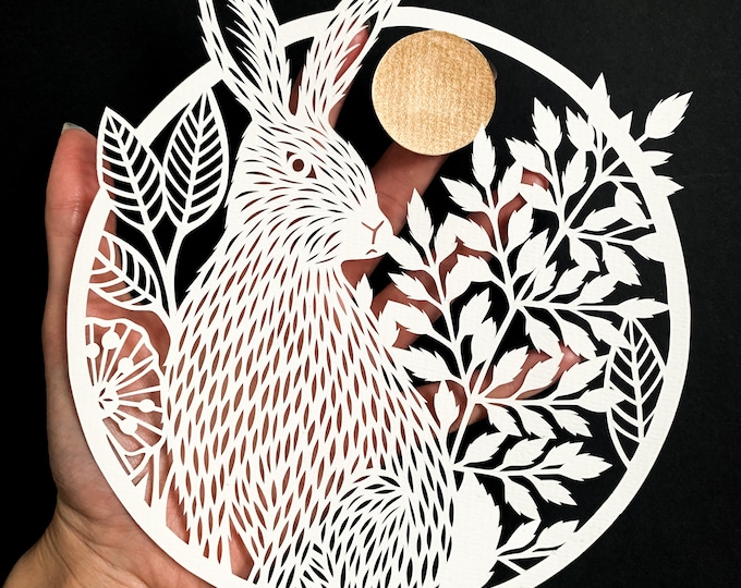 Hare Rabbit Papercut Template - Etsy