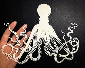 Plantilla de corte de papel de pulpo - Descarga digital