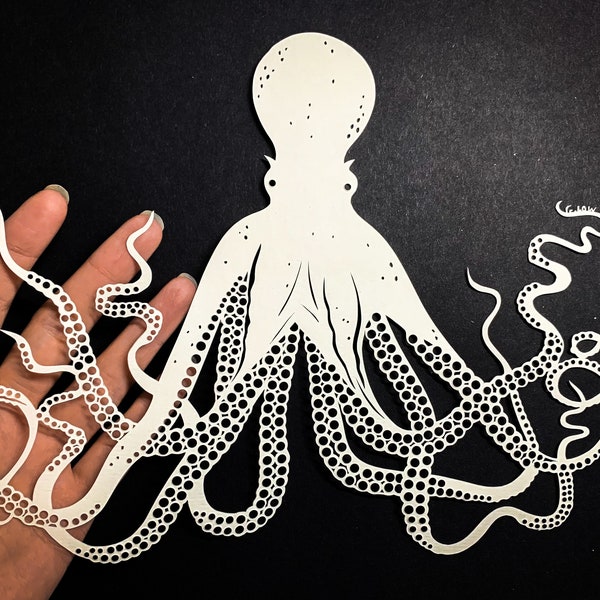 Octopus Papercut Template - Digital Download