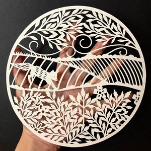 Leaping Fox Papercut Template - Digital Download