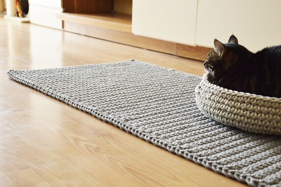 Teppich Gehakelt Gestrickt Teppich Handgemachte Boden Etsy