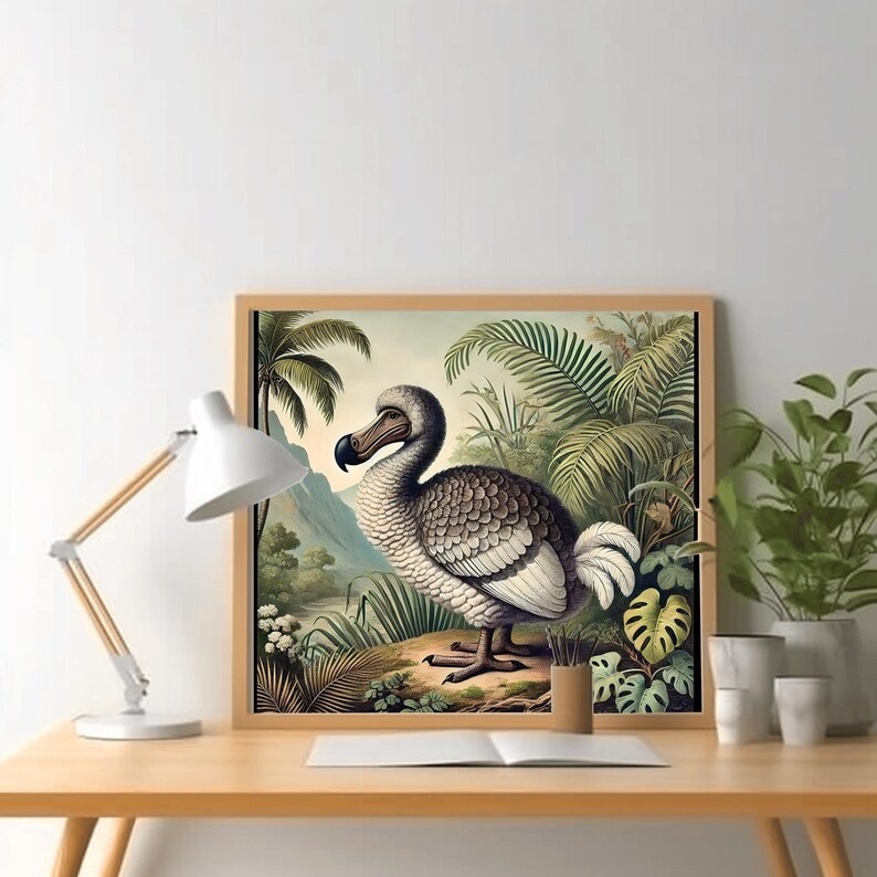 Extinct Dodo Bird of Mauritius Island - Vintage Color Lithoraphy Style ...