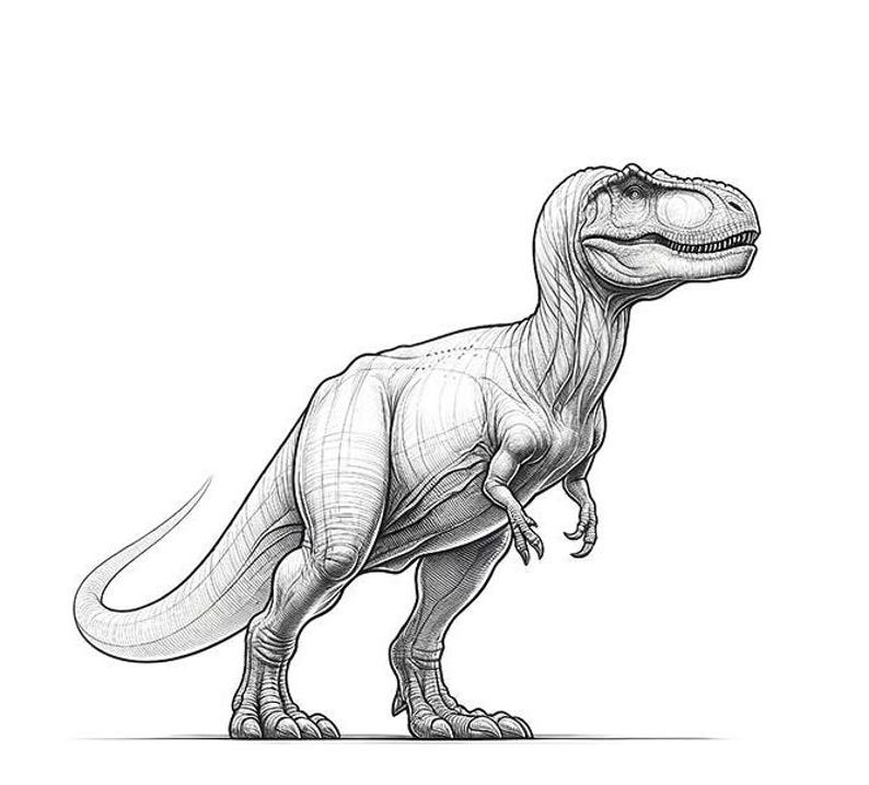 Trex Dinosaur Prehistoric Animal for Tracing of Coloring, Printable