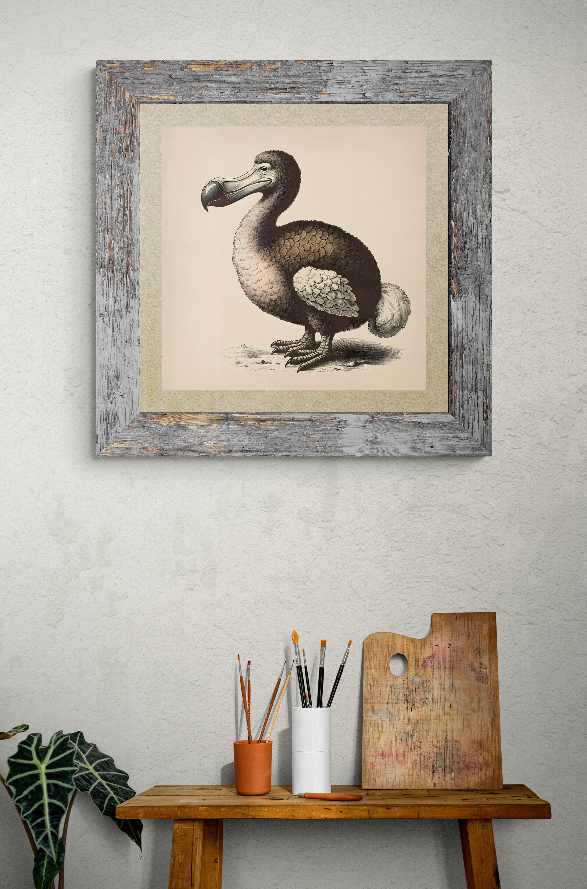 The Extinct Dodo Bird, Vintage Style AI Generated Illustration, Wall ...