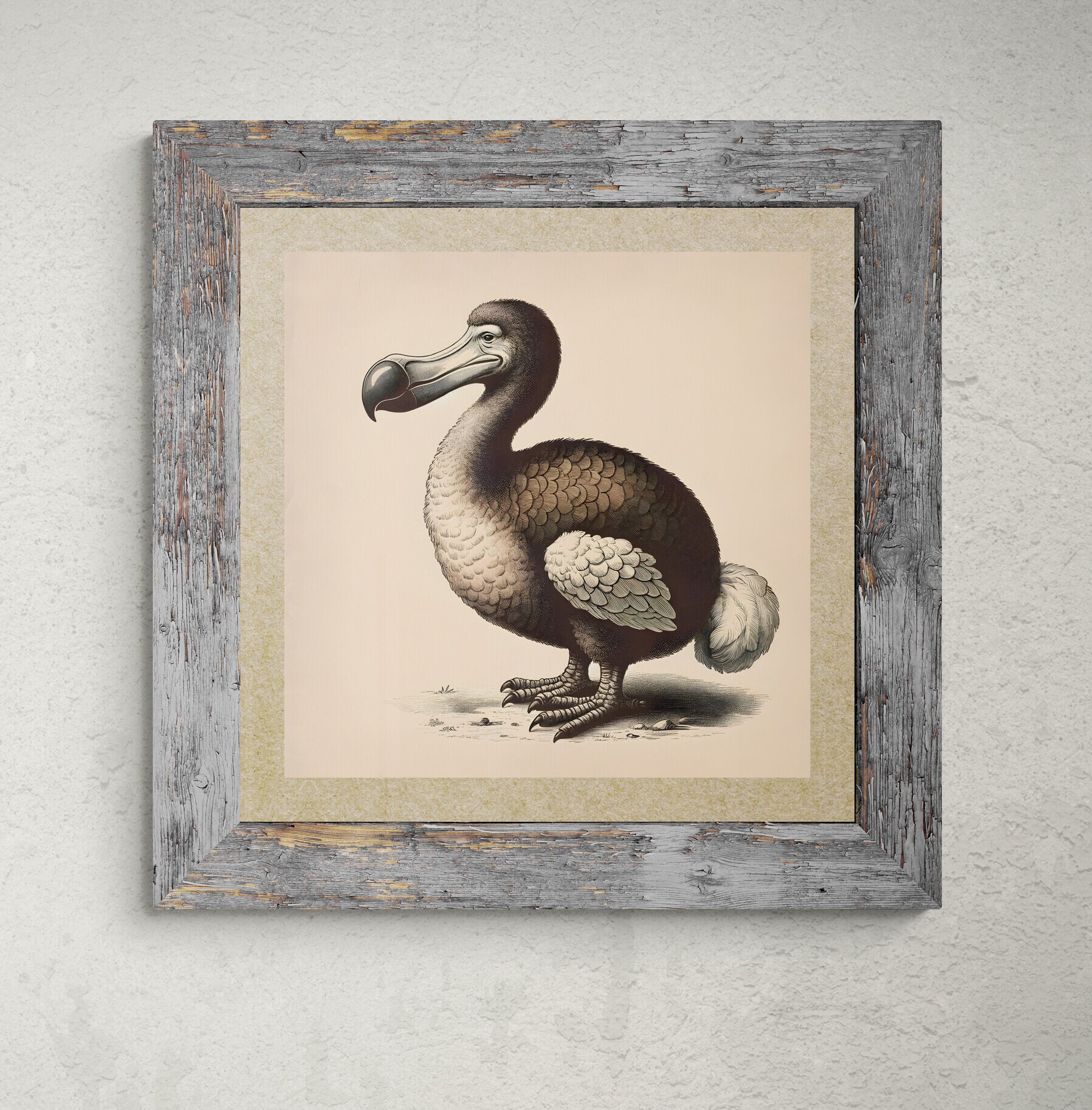 The Extinct Dodo Bird, Vintage Style AI Generated Illustration, Wall ...
