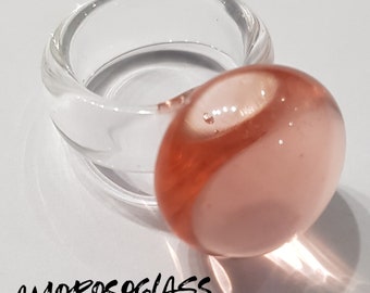 BOLLICINA ring in lampworked Murano glass.