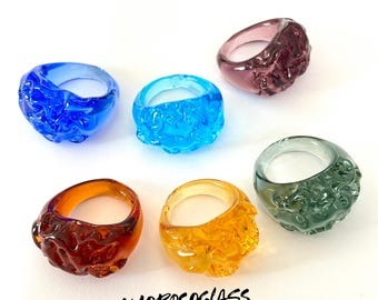 Anello Waves in vetro di Murano