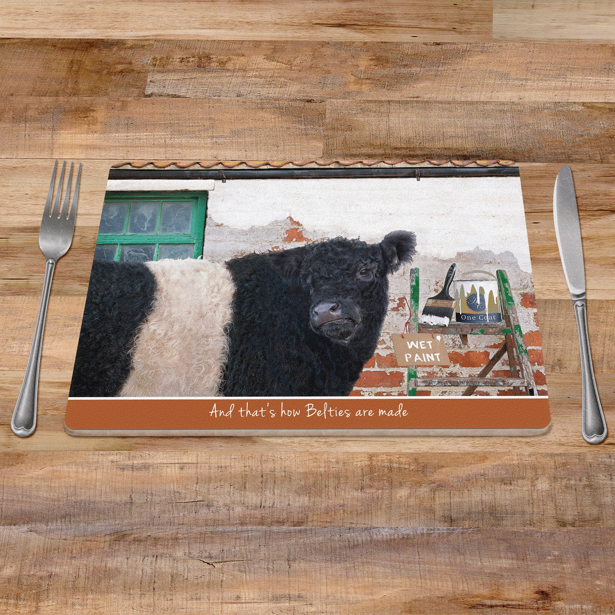 Belted Galloway cow Placemat farm animal placemats Etsy