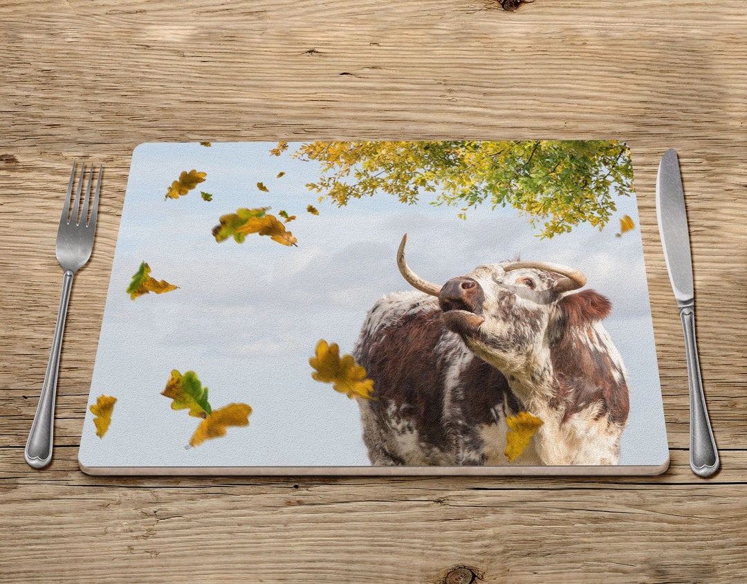Longhorn Cow Placemat Tablemats Farmhouse Placemats Etsy