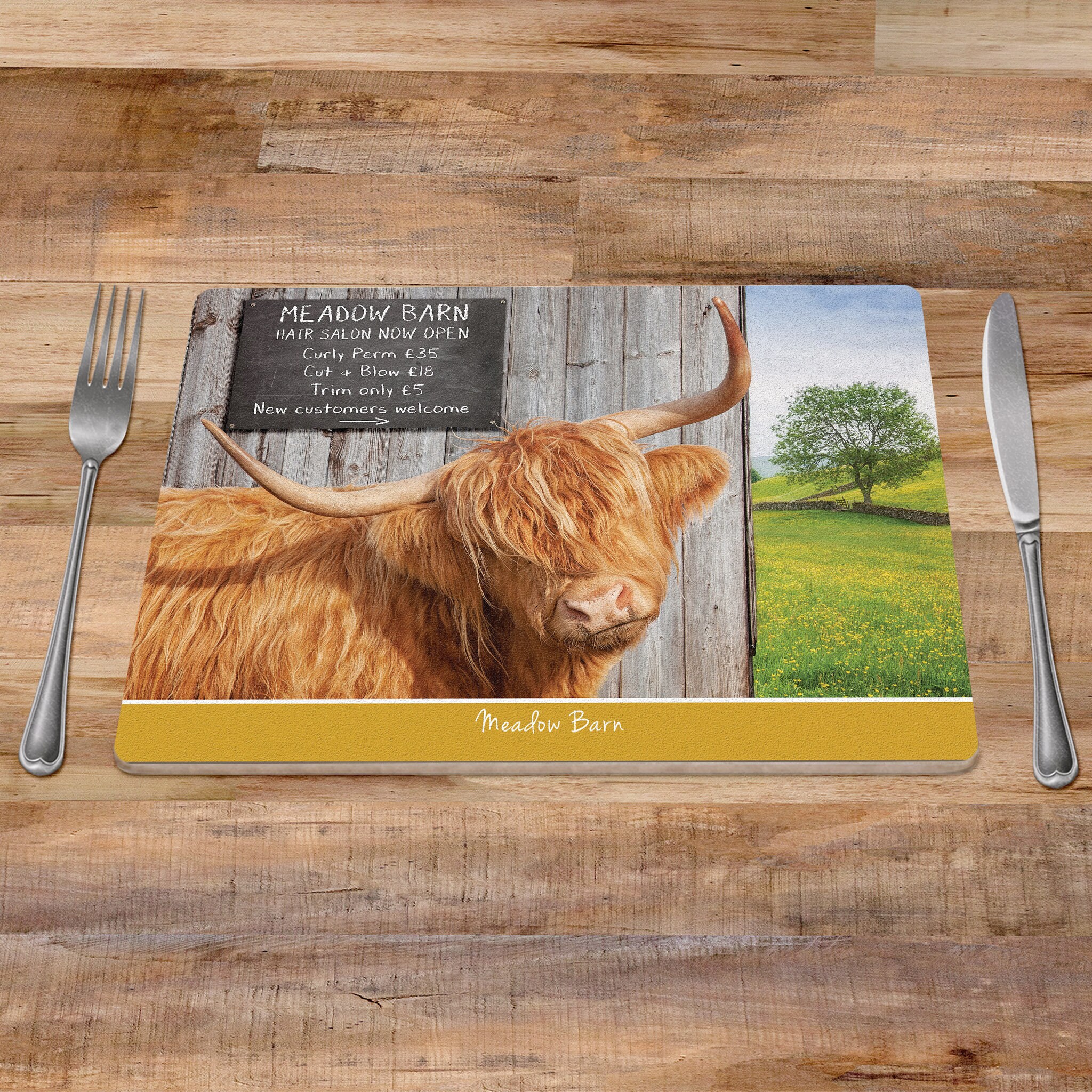 Highland cow Placemat farm animal placemats tablemats Etsy