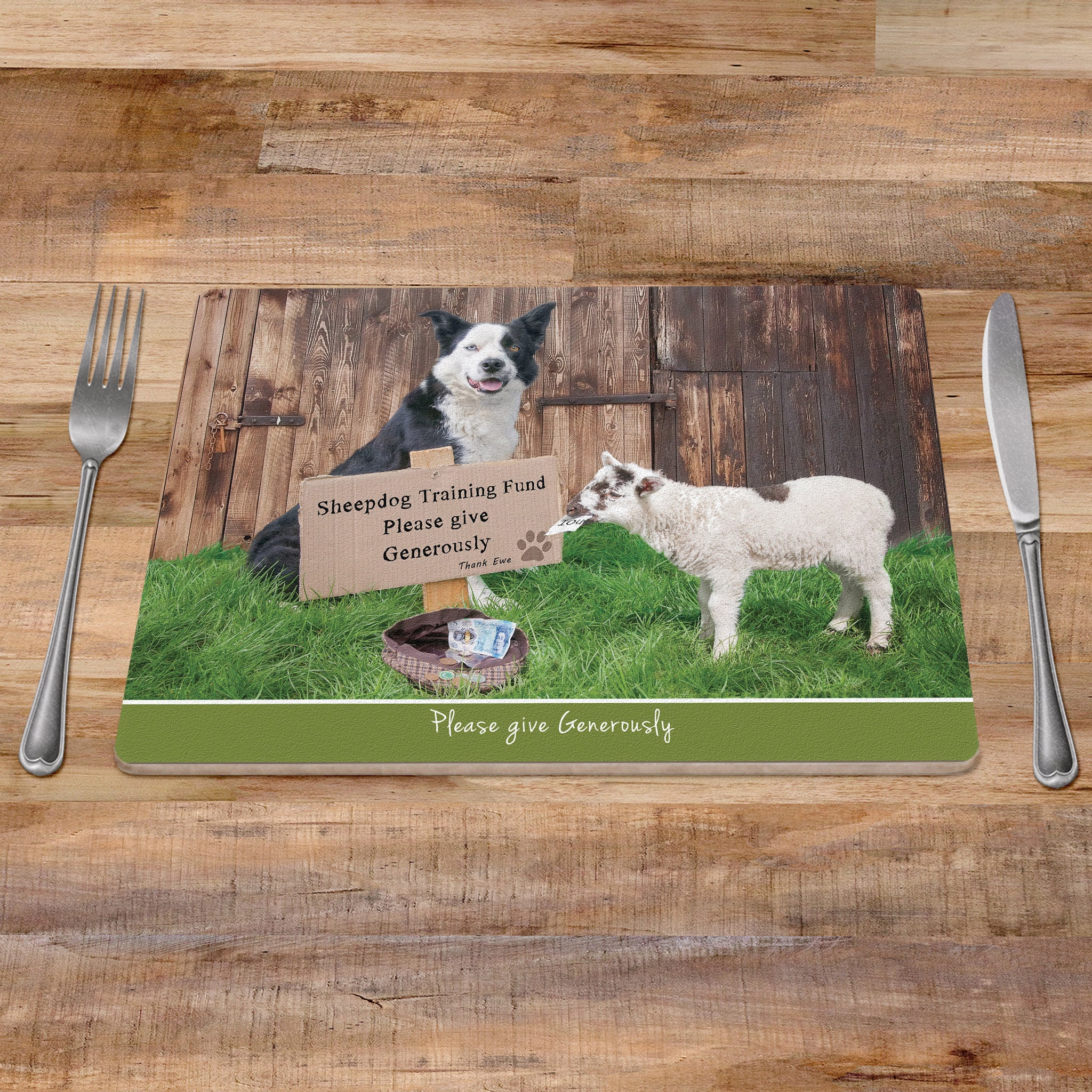 Placemat Lamb & Border Collie Funny Farm Animal Placemats Etsy