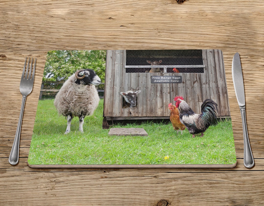 Sheep Placemat, Funny Farm Animal Placemats, Tablemats, Sheep Placemats, Chickens Etsy