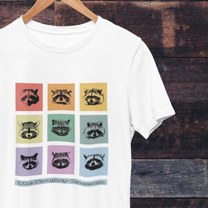 Colorful Nine Naughty Raccoons T-Shirt, Unisex Crew Neck Raccoon Shirt, Colorful Raccoon Shirt, Funny Raccoon T-shirt, Raccoon Lover Gift