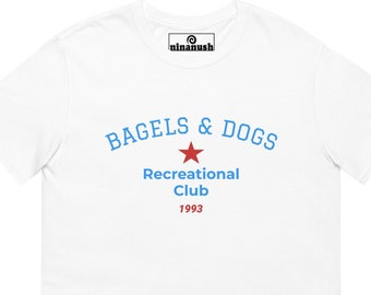 Bagels en honden Rec Club T-shirt / bagels en honden shirt / grappig shirt voor hondenliefhebbers en fijnproevers / raar T-shirt / bagels en hondenclub