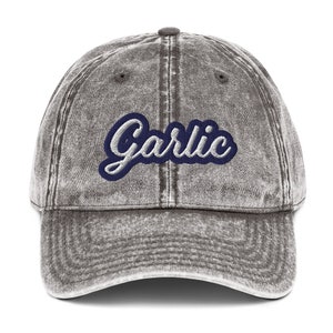 Garlic Vintage Dad Hat, Funky Hat for Garlic Lover, F Gift, Funny Food Hat, Weird Dad Hat, Funny Dad Hat for Foodie Hat, Funny Garlic Hat