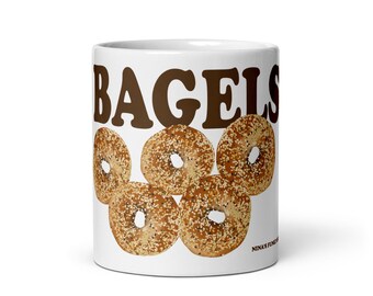 Bagel-Becher, einzigartiges Becher-Design für Bagel-Enthusiasten Becher mit einzigartigem Bagel-Design Geschenk für Bagel-Liebhaber-Geschenk, alles Bagel-Becher