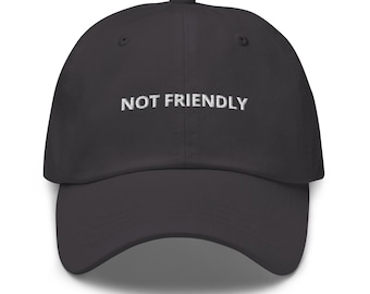 Inte vänlig pappahatt, broderad pappahatt, rolig hatt för introvert gåva till introvert hatt, ovänlig hatt